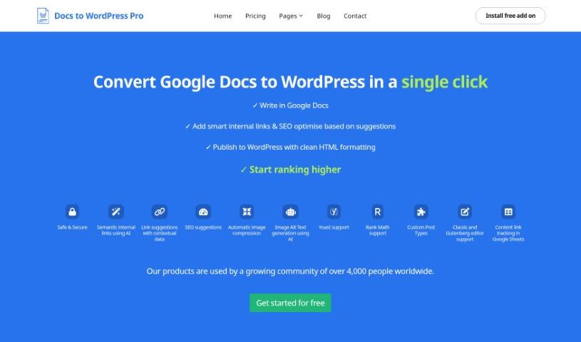 Screenshot of Docs To Wp Pro