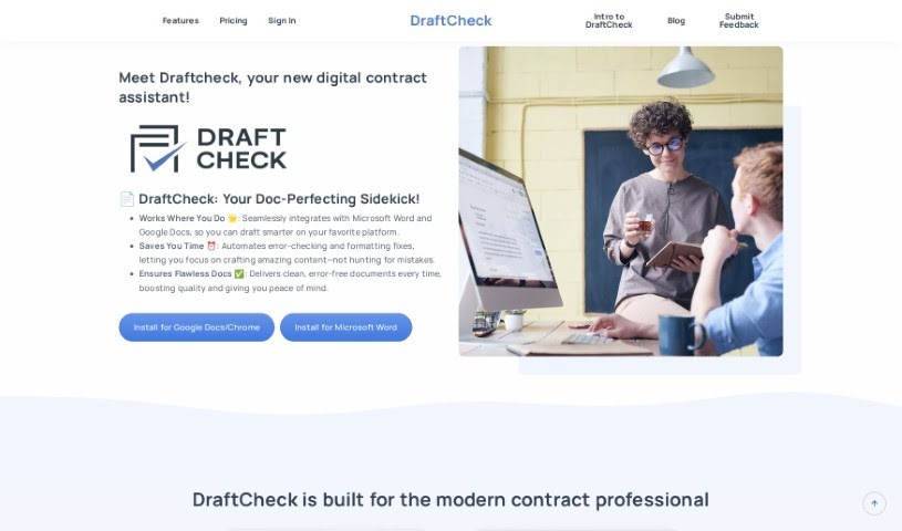 Screenshot of DraftCheck