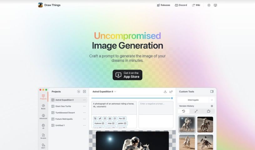 Screenshot of Draw Things