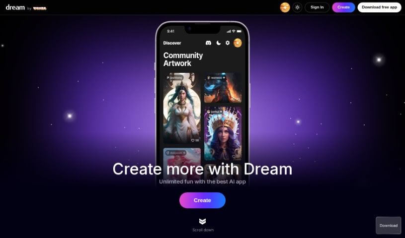 Screenshot of Dream AI