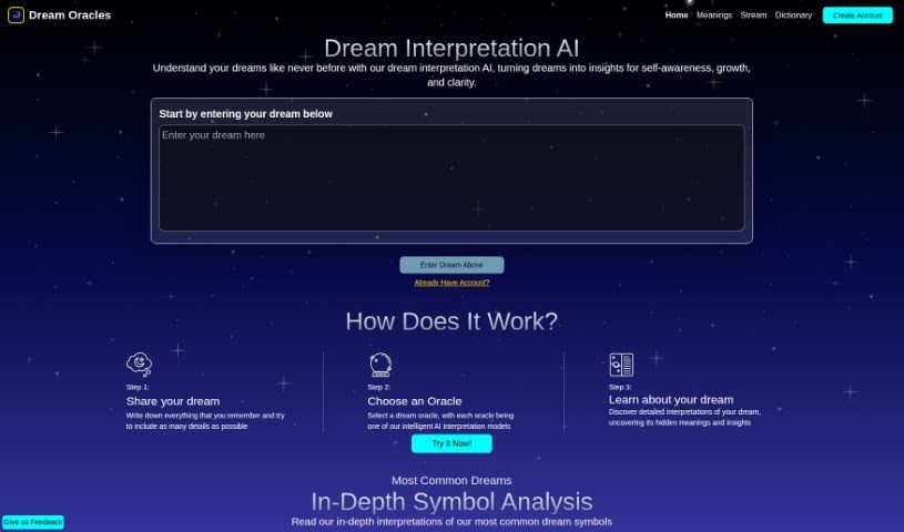 Screenshot of Dream Oracles