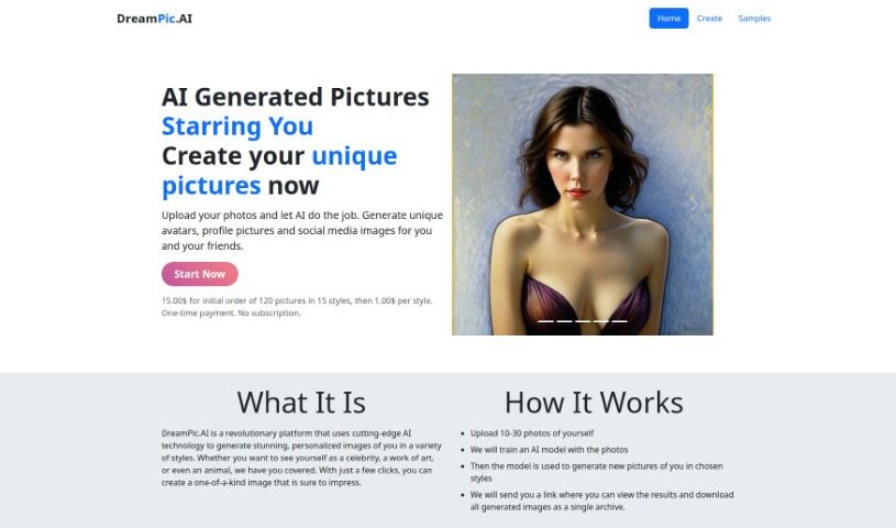 Screenshot of Dreampic.ai