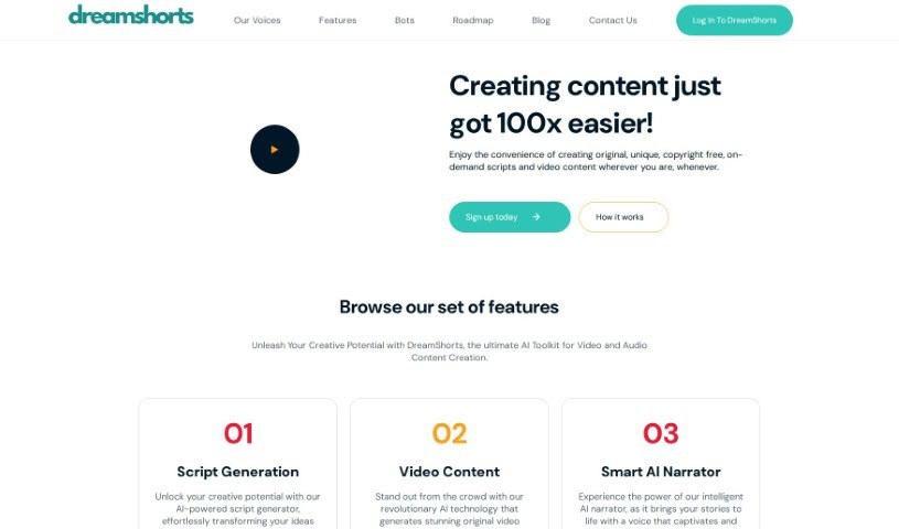 Screenshot of DreamShorts