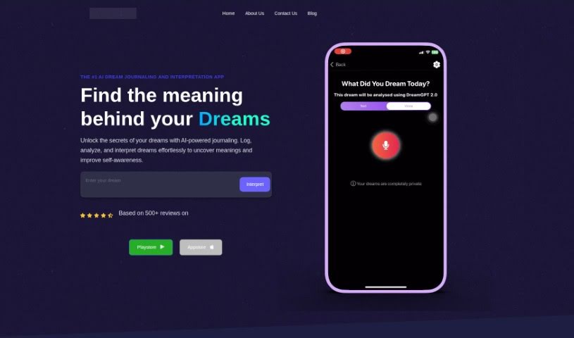 Screenshot of Dreamstory