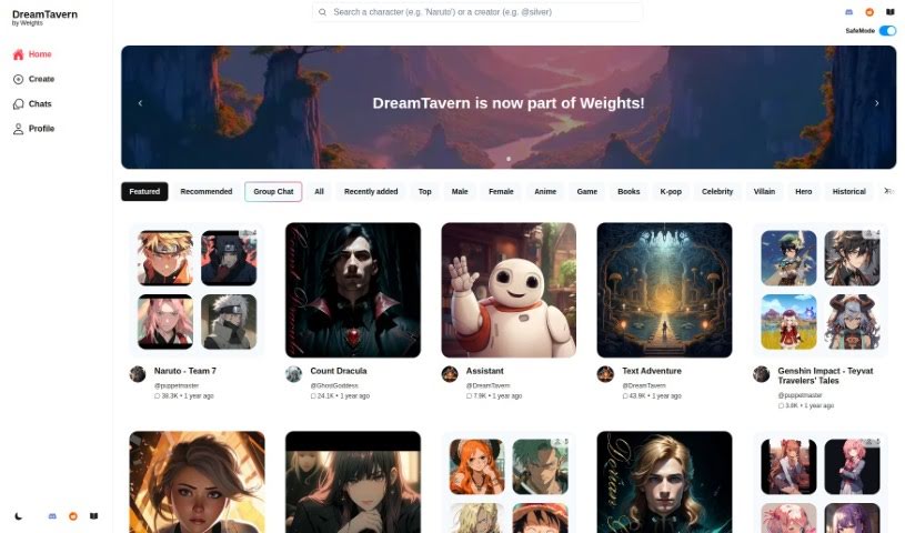 Screenshot of DreamTavern