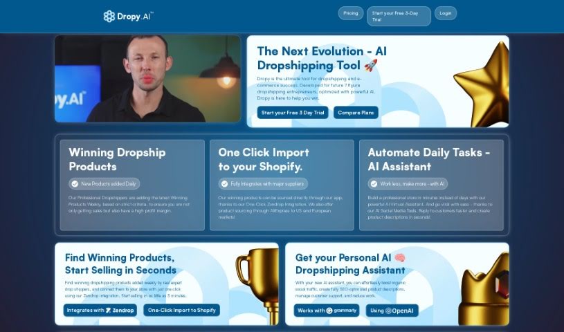 Screenshot of Dropy.ai