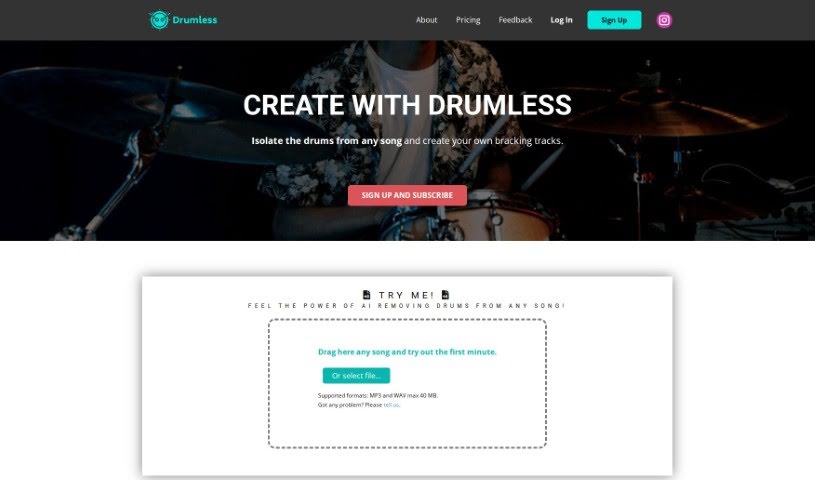 Screenshot of Drums Remover