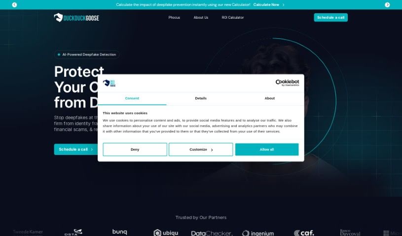 Screenshot of Duckduckgoose Deepdetector