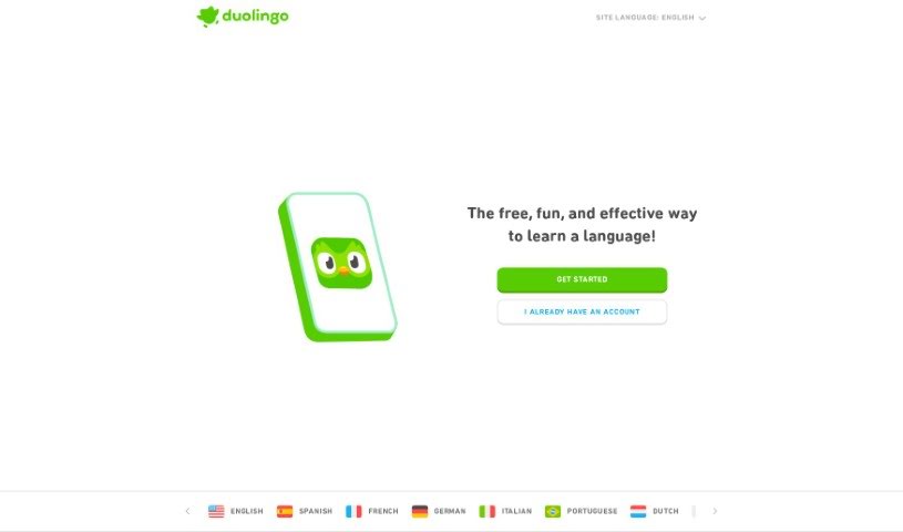 Screenshot of Duolingo