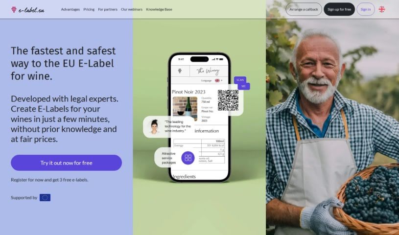 Screenshot of E-Label.io