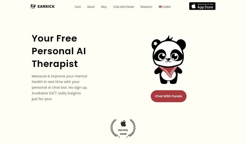 Screenshot of Earkick