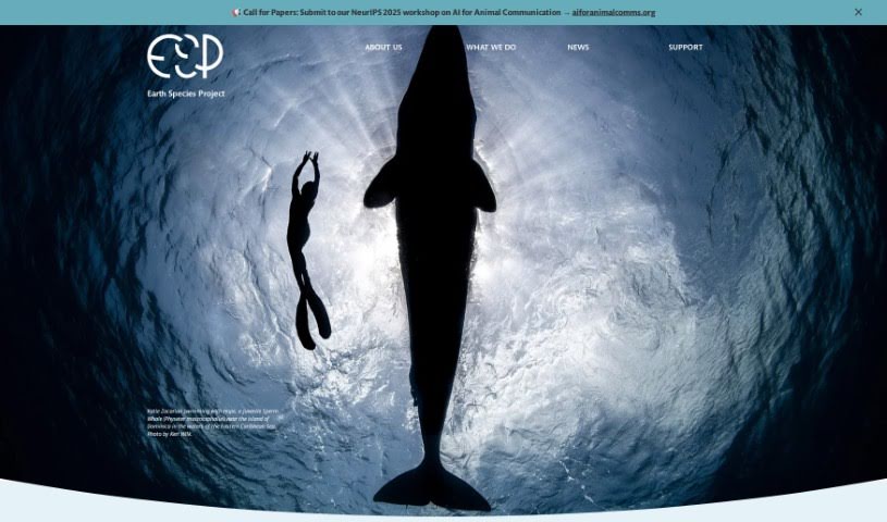 Screenshot of Earth Species Project