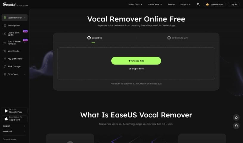 Screenshot of Easeus Vocal Remover