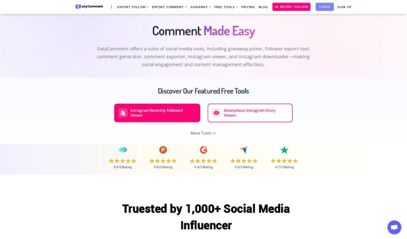 Screenshot of EasyComment