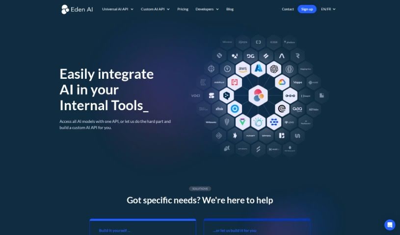 Screenshot of Eden AI