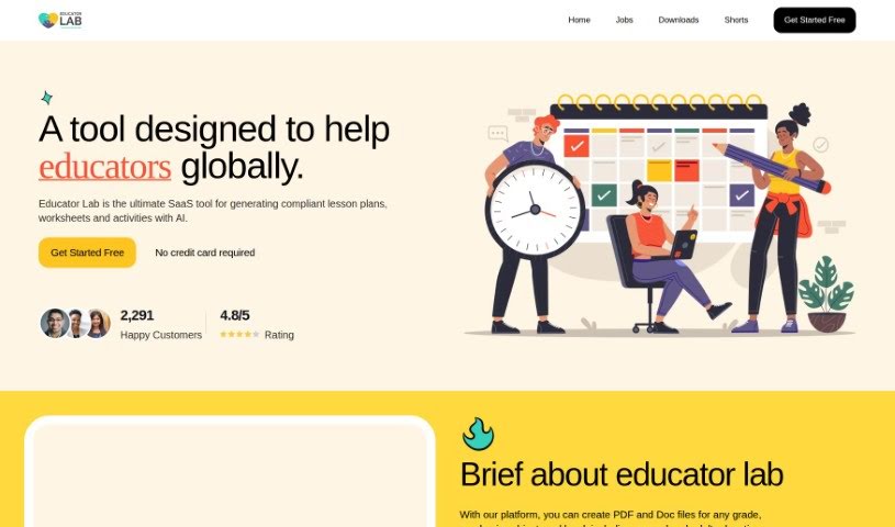 Screenshot of Educator Lab