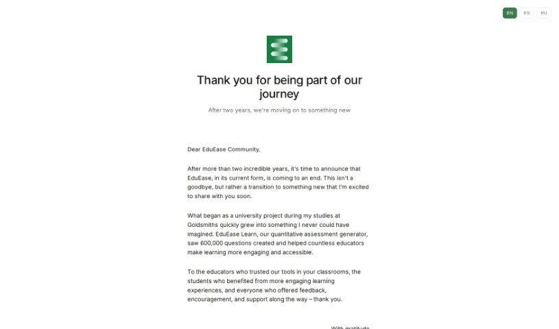 Screenshot of EduEase