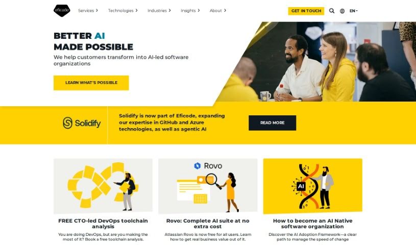 Screenshot of Eficode