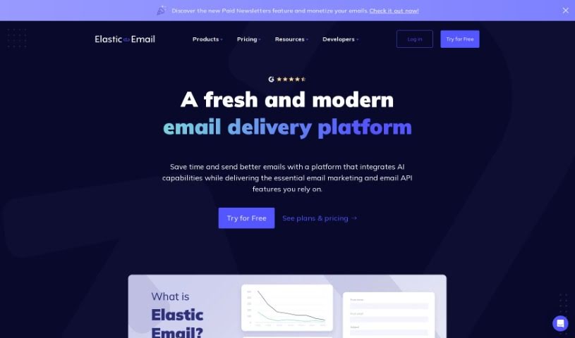 Screenshot of Elastic Email