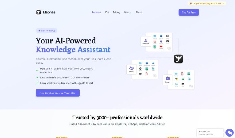 Screenshot of Elephas App