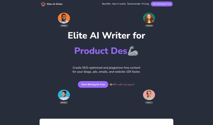 Screenshot of Elite AI Writer