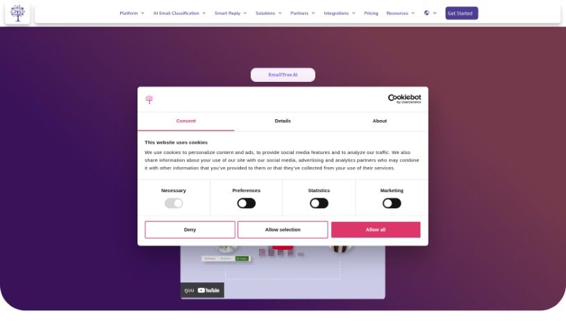 Screenshot of EmailTree AI