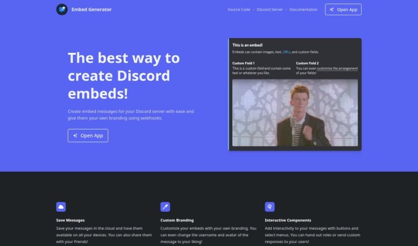 Screenshot of Embed Generator
