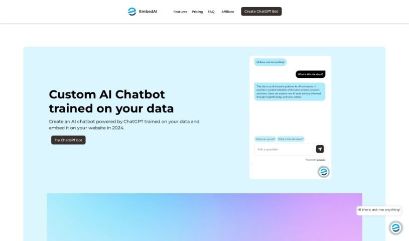 Screenshot of EmbedAI