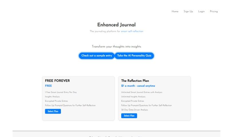 Screenshot of Enhanced Journal