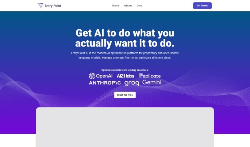 Screenshot of Entry Point AI