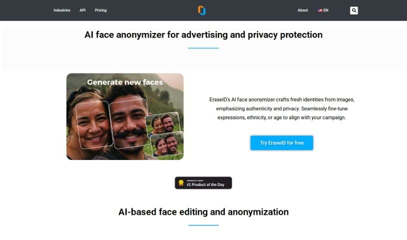Screenshot of Eraseid AI Face Anonymizer