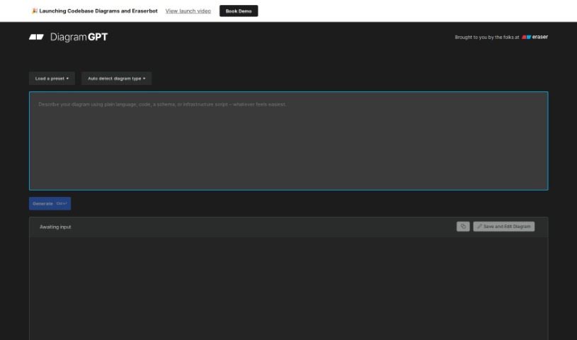 Screenshot of Eraser Diagramgpt