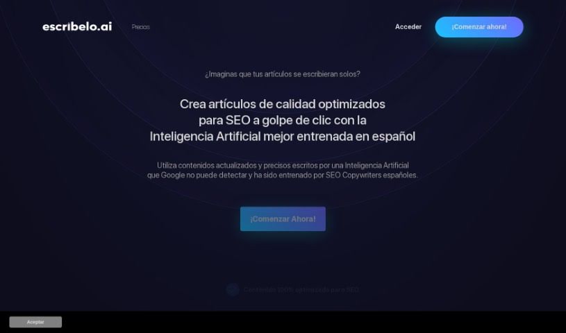 Screenshot of Escribelo.ai