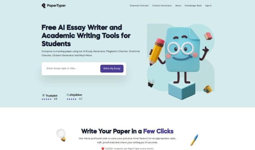 Screenshot of Essay Writer By Papertyper