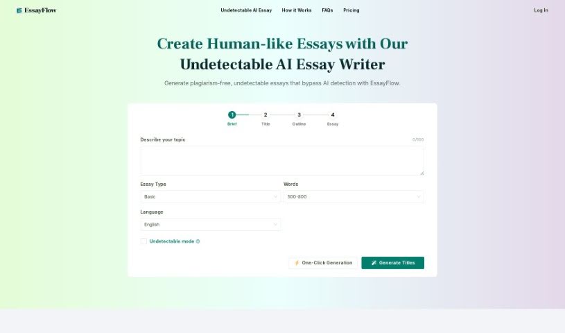 Screenshot of EssayFlow