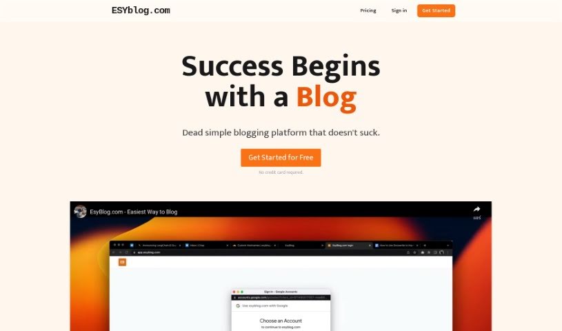 Screenshot of EsyBlog