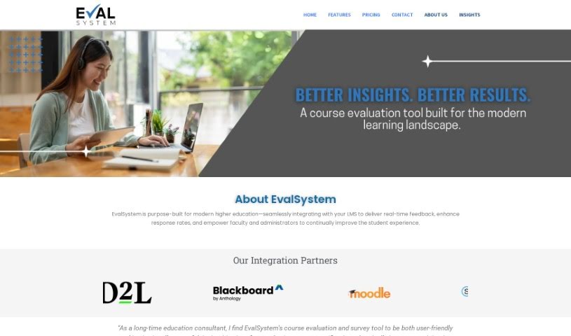 Screenshot of EvalSystem