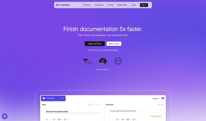 Screenshot of Everbility