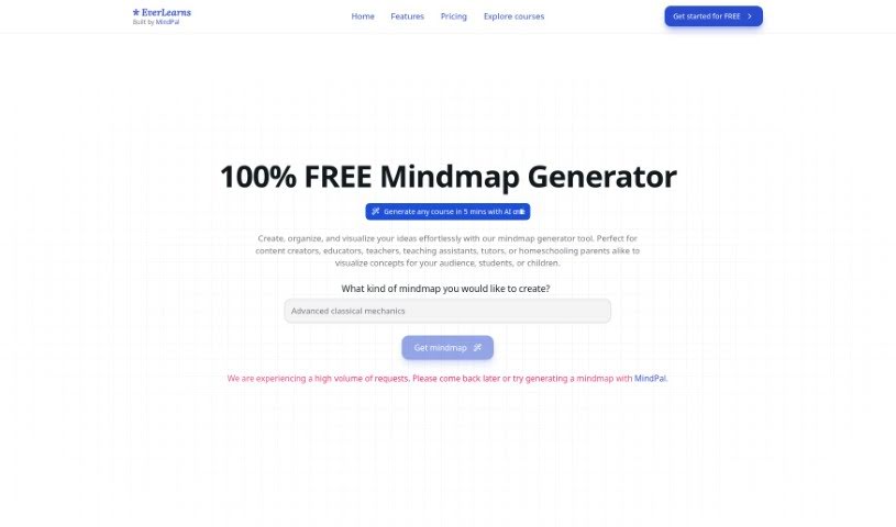 Screenshot of EverLearns Mindmap Generator