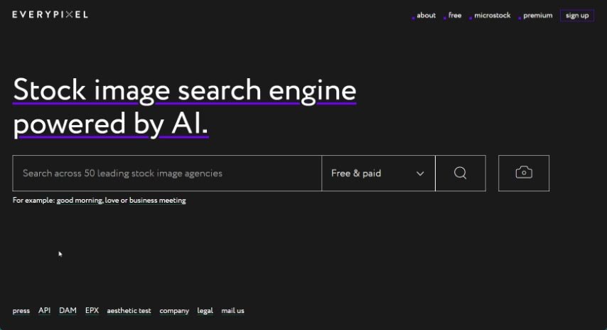 Screenshot of Everypixel