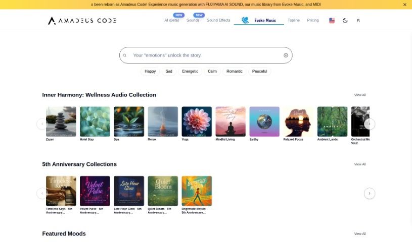 Screenshot of Evoke Music