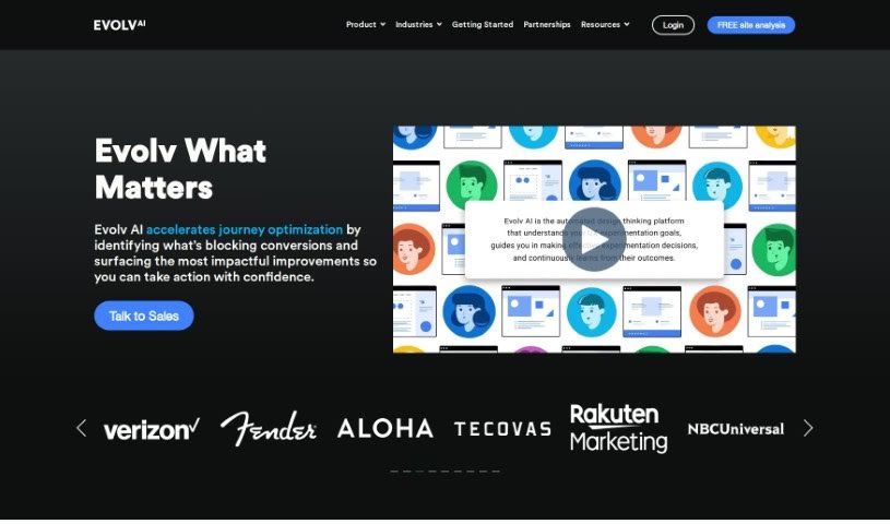 Screenshot of Evolv AI