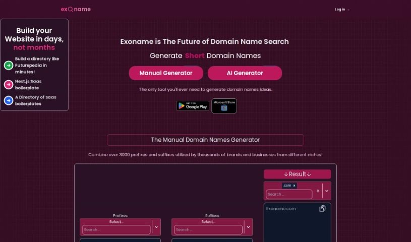 Screenshot of Exoname