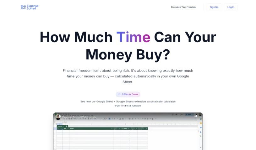 Screenshot of Expense Sorted