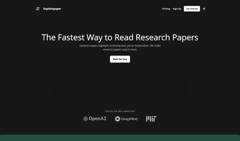 Screenshot of Explainpaper