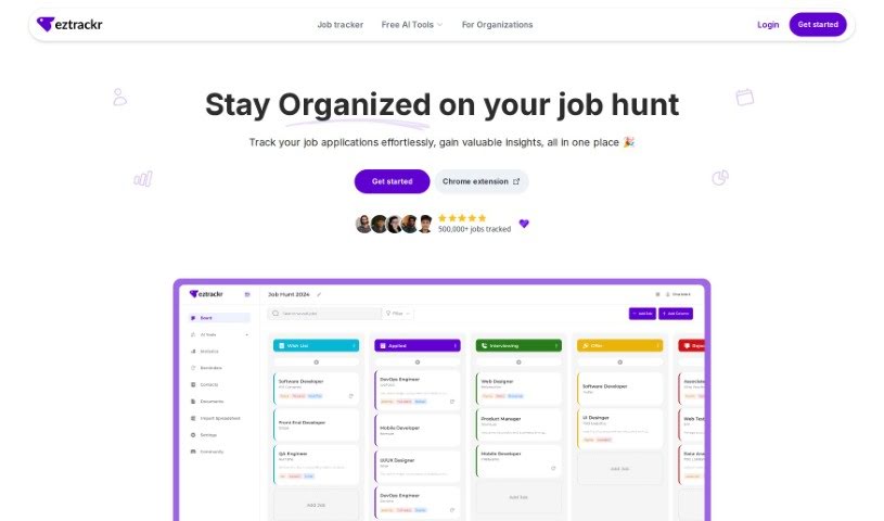 Screenshot of Eztrackr
