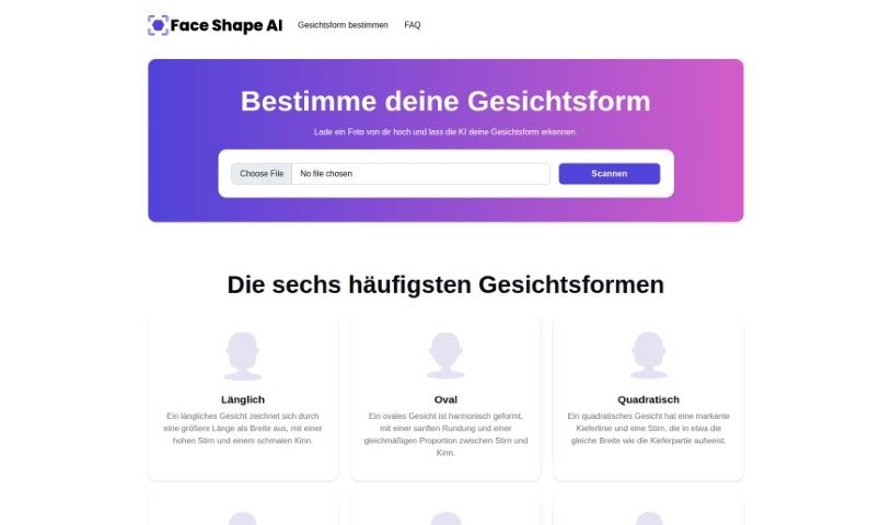 Screenshot of Face Shape Ai