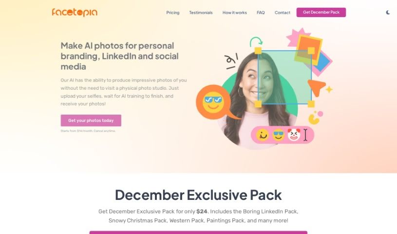 Screenshot of Facetopia