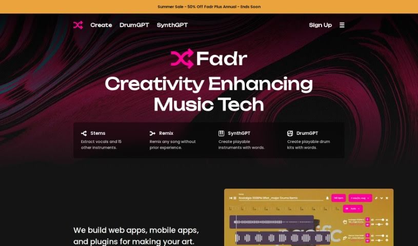 Screenshot of Fadr