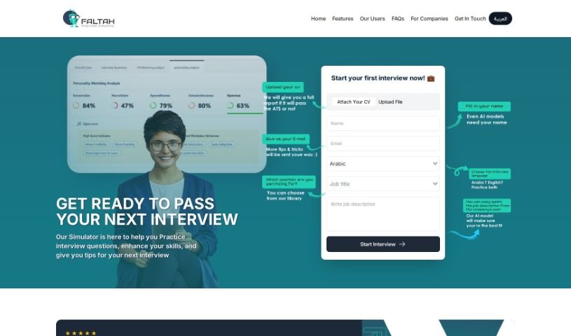 Screenshot of Faltah AI